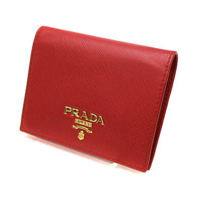 Prada Bifold Wallet Leather Red